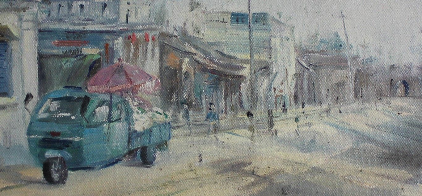 著名写实派油画家:赵杰 油画作品 《右卫街道》