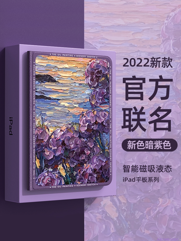 双面彩绘保护壳适用ipadpro2022/21款12.9/11寸新款ipad第十代10.9寸苹果air5/4磁吸magsafe平板mini6带笔槽