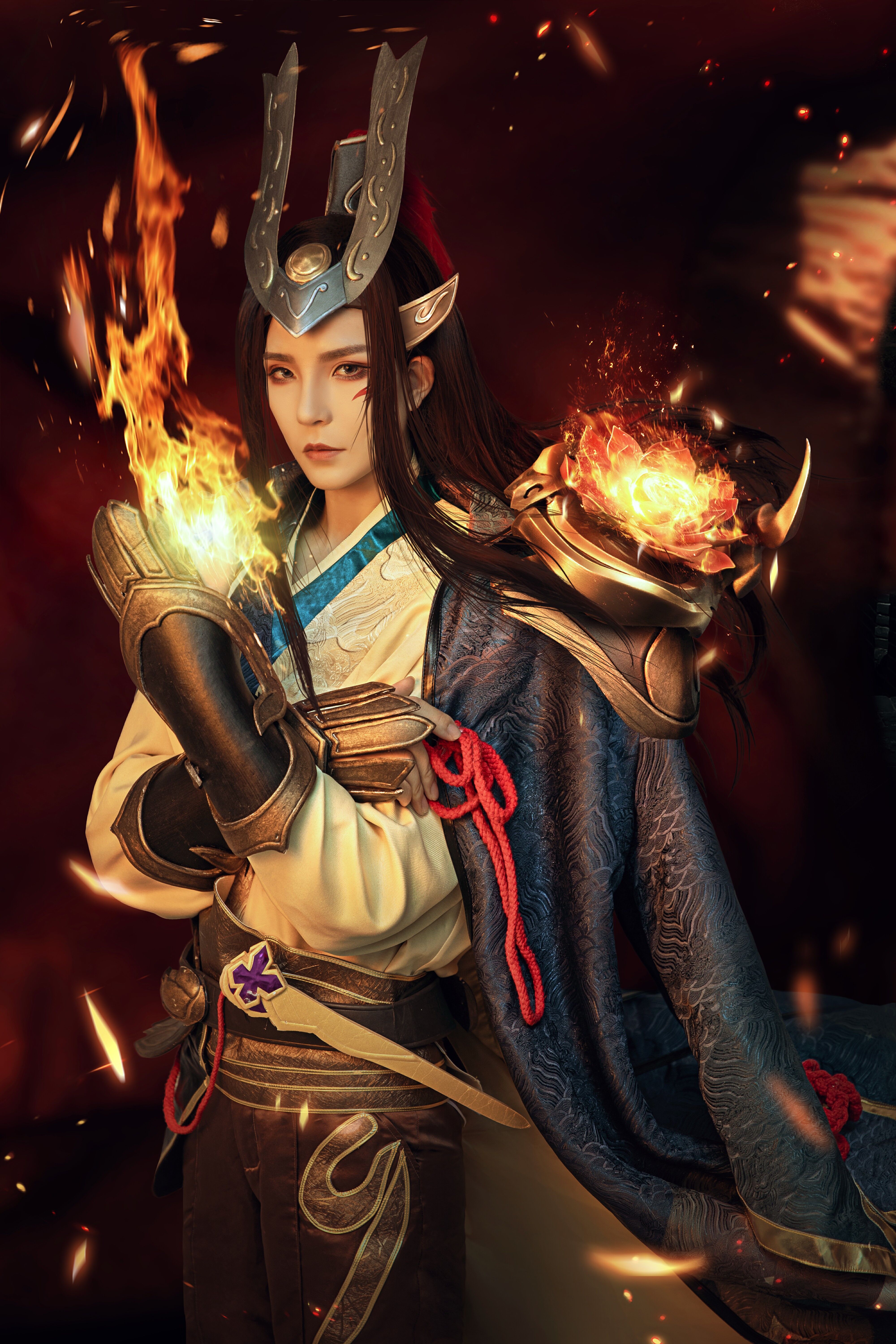 一折cos服出租_龙妹妹cos服出租 王者荣耀cospaly 周瑜 赤莲之焰cos大