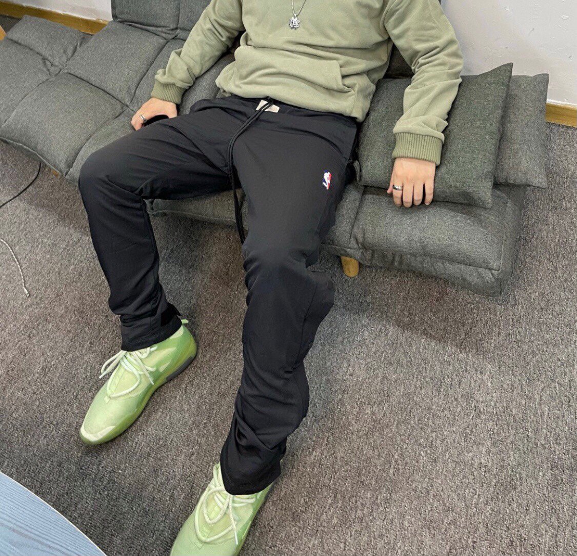 fear of god fog联名nba美式排扣裤 高街潮牌大码尼龙运动卫裤 男