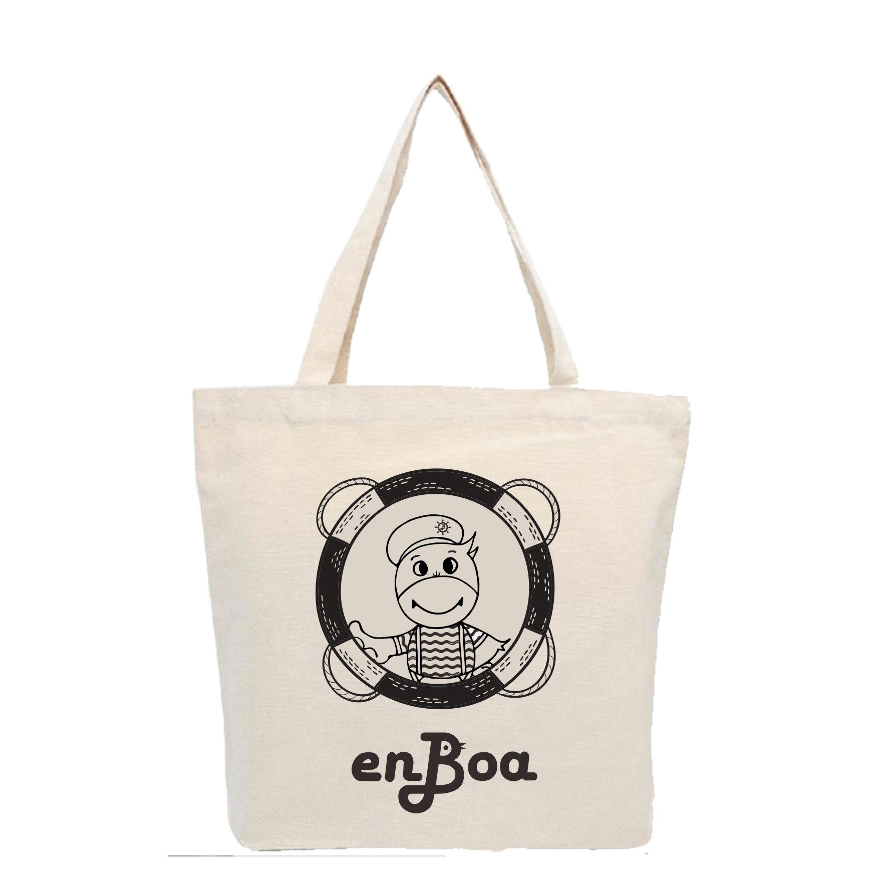 enboa英宝儿原创手绘鹦鹉定制预售帆布包卡通航海插画手提袋简约