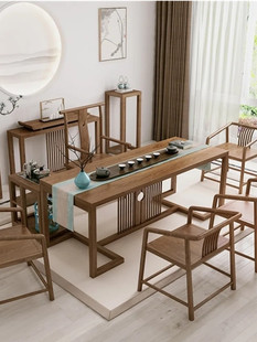 接待组合全实木禅意茶桌椅罗汉床沙发泡茶屏风功夫茶几家用新中式