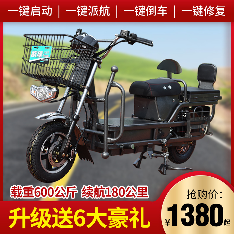 载重王电动电瓶车96v72v路霸电摩大力神外卖踏板车两轮载货车新款