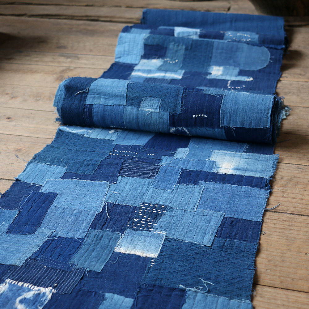 贵州黔东南古法蓝染纯棉老布手工粗布