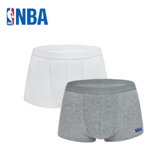 NBA男士内裤包邮中腰纯色弹力棉修身平角裤U凸设计棉内裤运动内裤