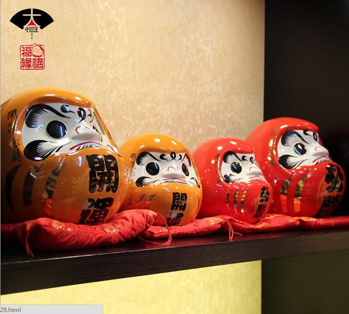 原厂出品日本和风达摩招财猫摆件室车内寿司店招福愿望达摩装饰品_不