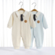 婴儿连体衣3-12个月春秋季单层男宝宝翻领款领带哈衣睡衣爬服
