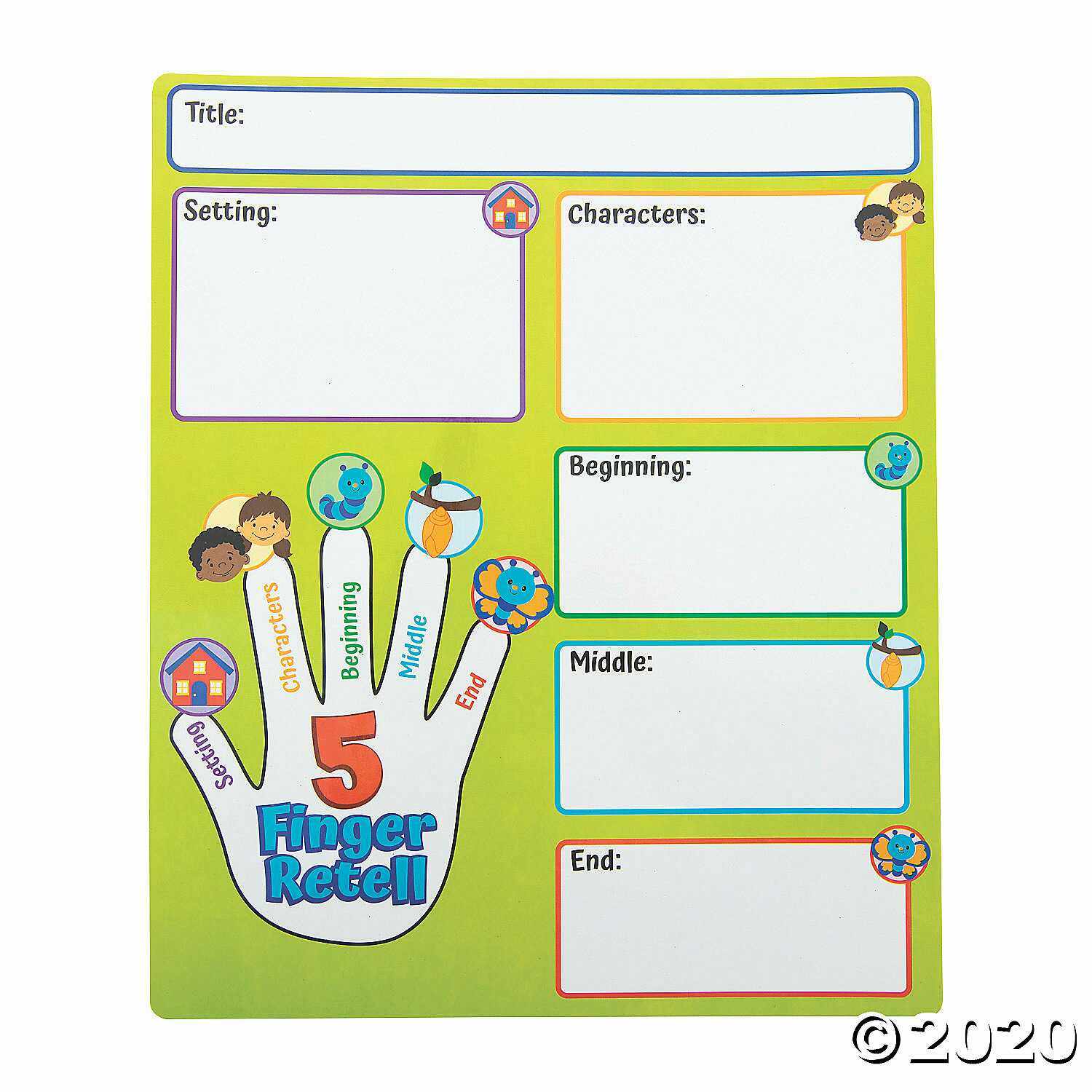 five finger retell 故事复述海报磁性白板教学教具