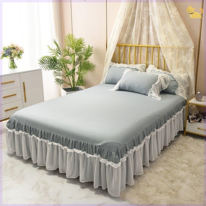 韩式床边护沿床单床裙床笠罩单件纯色床单防滑网红高端大气床裙