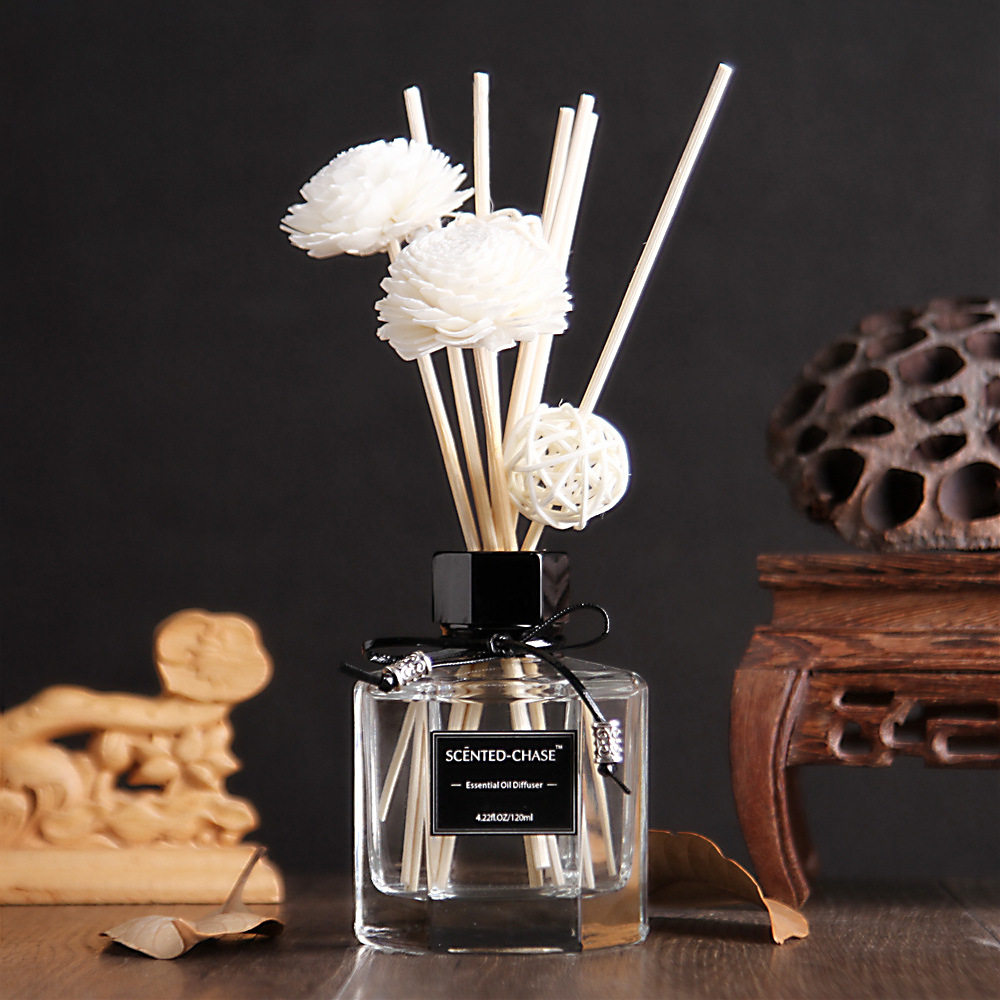 小苍兰香薰瓶干花藤条无火香薰精油 房间香水熏香家用卧室内持久