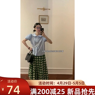 MONA娃娃领泡泡袖设计感小众高级感显瘦衬衫上衣女小个子2024新款