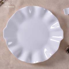 纯白陶瓷汤盘深盘沙拉盘果盘 创意西餐盘子菜盘 1350度超净白餐具