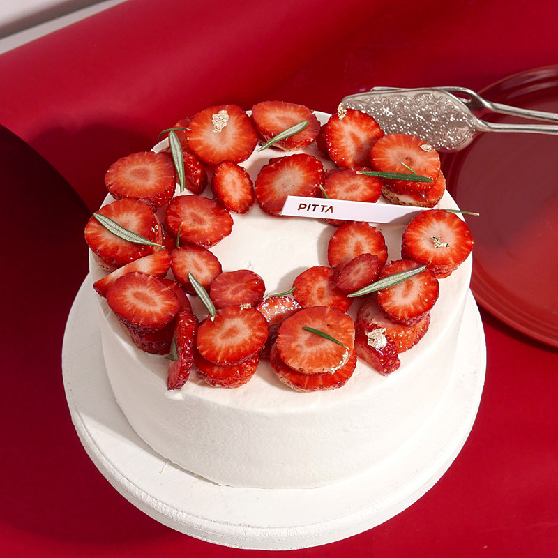 pitta草莓生日蛋糕低糖无糖同城配送重庆成都动物奶油水果68英寸
