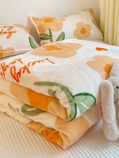 冬季牛奶绒毛毯办公室午睡空调毯子床单春秋珊瑚绒沙发盖毯轻薄款
