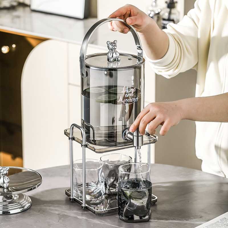 高颜值玻璃冷水壶带龙头水壶套装大容量家用凉水壶水果茶可乐桶