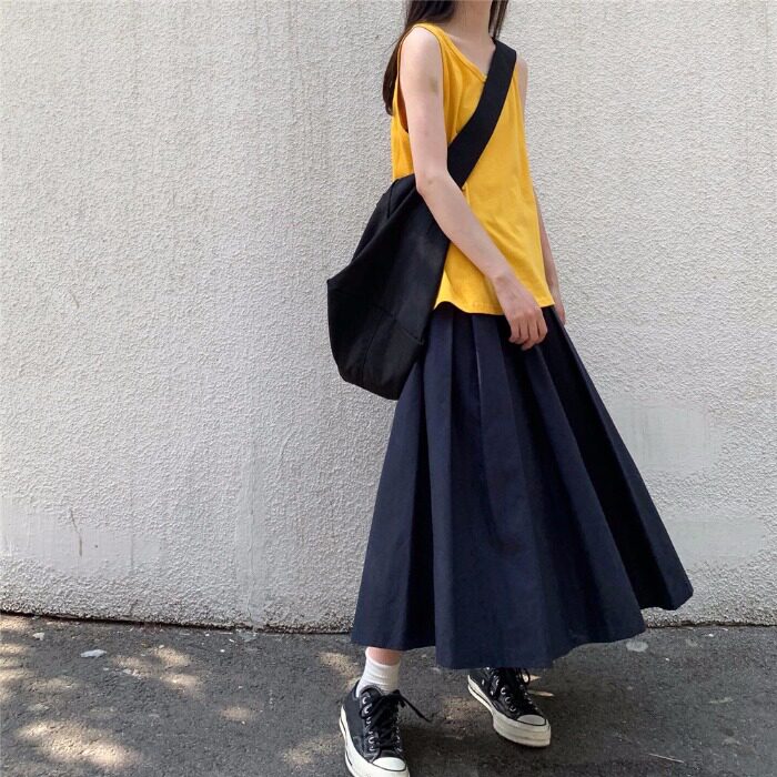 日式工装裙长款学生