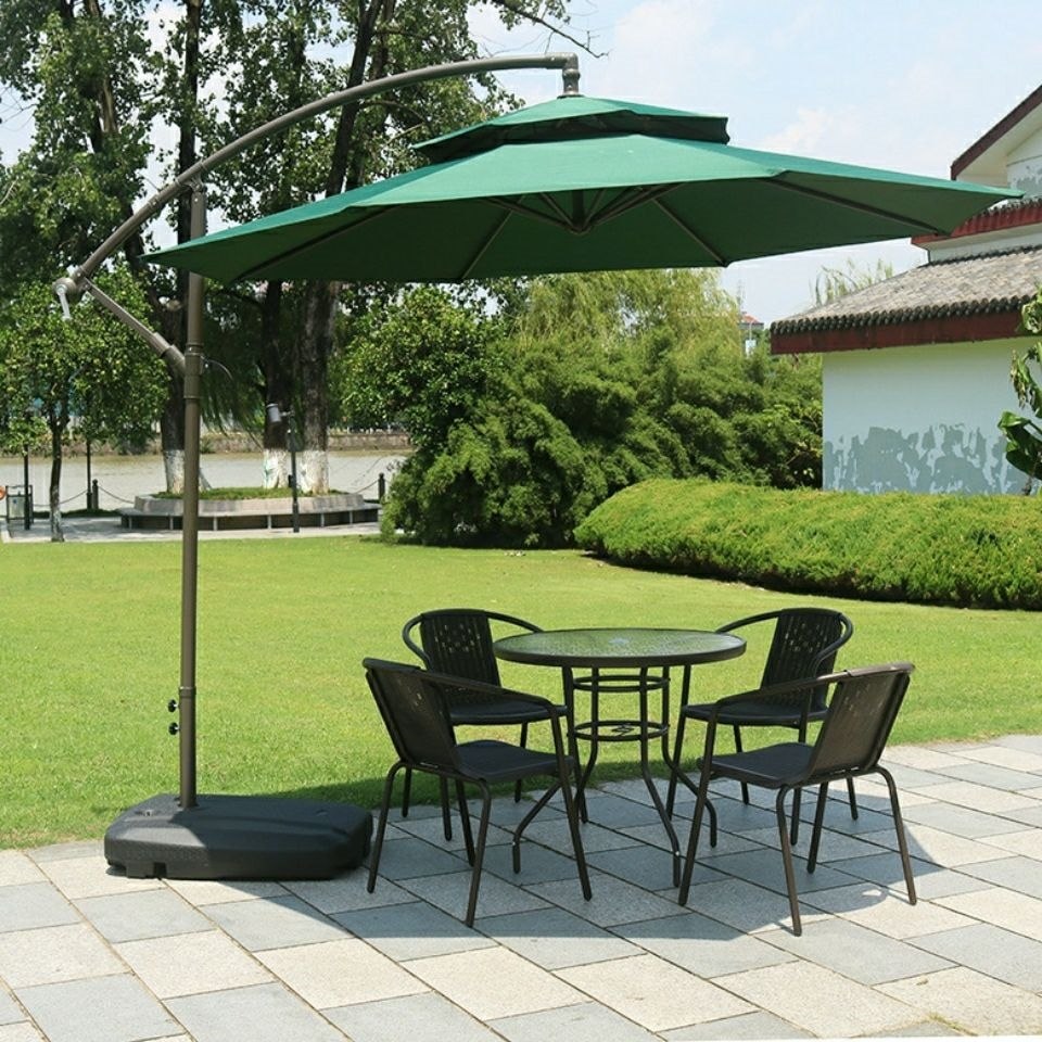 新上户外桌椅遮阳伞组合庭院休闲奶茶店室外铁艺小阳台桌椅现代简