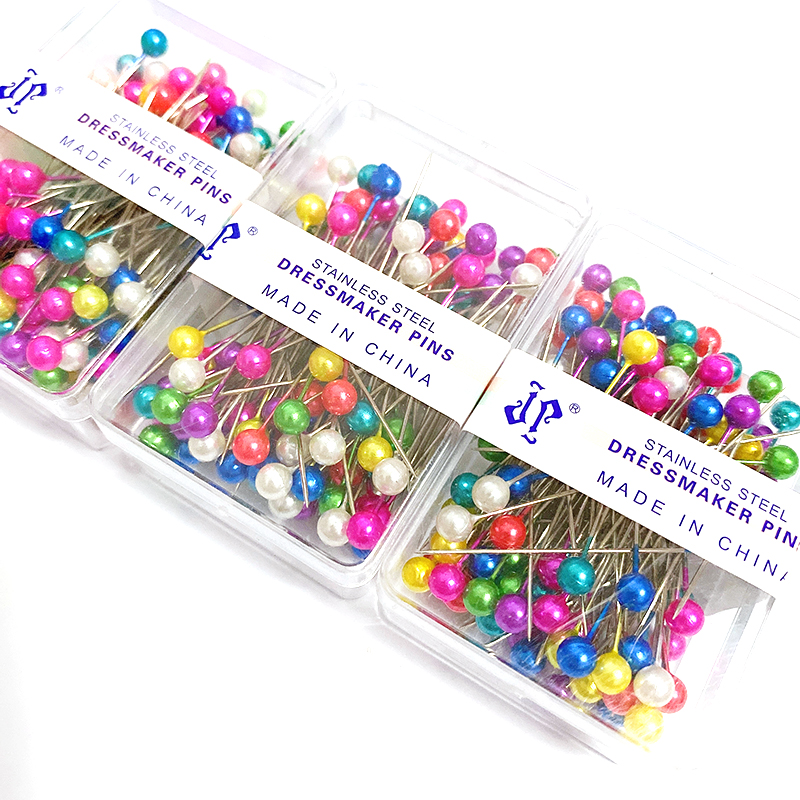 玩偶缝合定位针  彩色塑料盒装100枚珠光针定位针 钩针编织珠光针