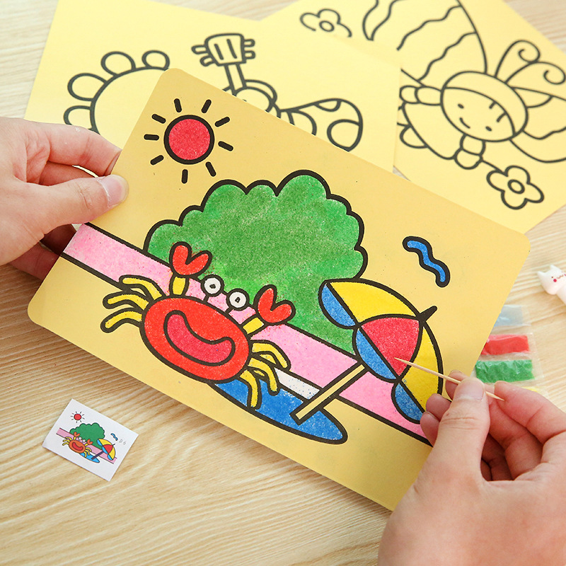 DIY手工沙画儿童彩沙画套装创意手工制作材料彩色绘画小学生奖品