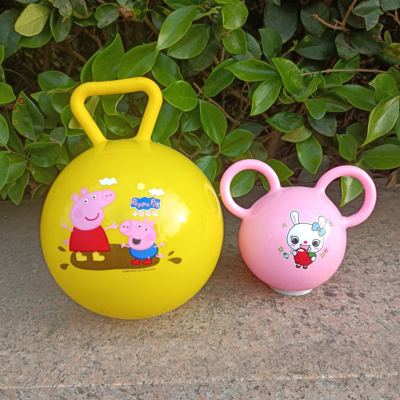 儿童手抓球铃铛婴幼儿园新生儿弹力手柄运动亲子拉力宝宝玩具皮球