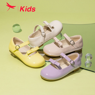 红蜻蜓女童鞋2024春季新款多巴胺公主皮鞋软底舒适表演时尚单鞋子