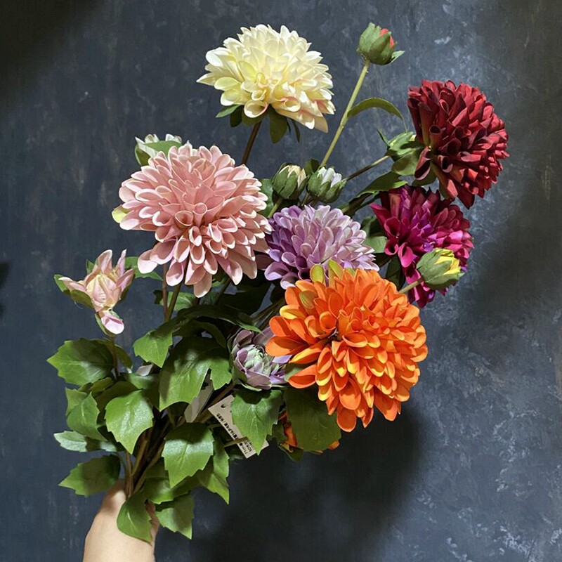高品质单只乒乓菊仿真秀丽菊客厅装饰假花摆件拍摄道具花艺大丽花