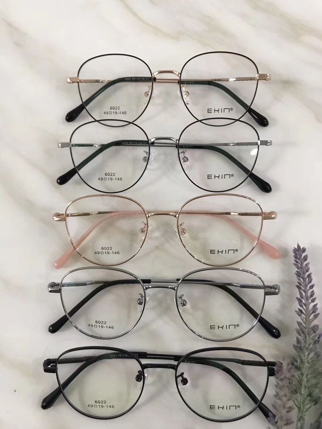 伊健眼镜架 女款 合金圆框眼镜架 6022 全框 镜架 伊健近视眼镜框