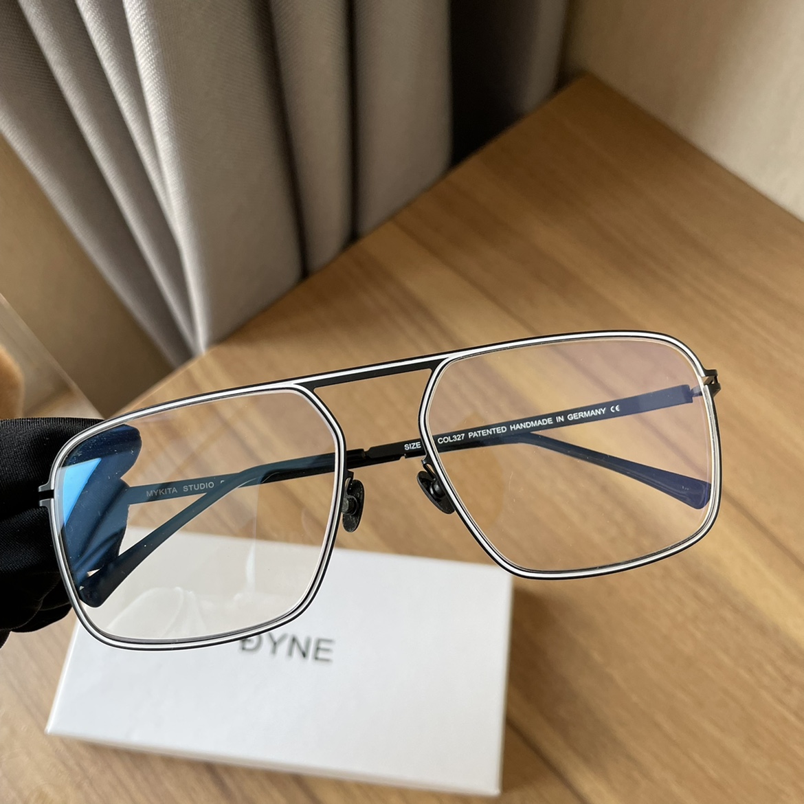 00券后价￥258mykita眼镜飞行员款方形大框无螺丝手工超轻近视眼镜架