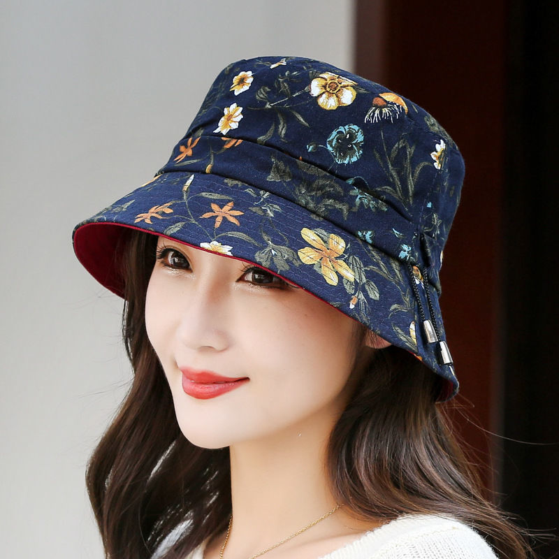 夏季防晒洋气薄款奶奶老太太春秋妈妈渔夫帽中老年人戴的帽子女士