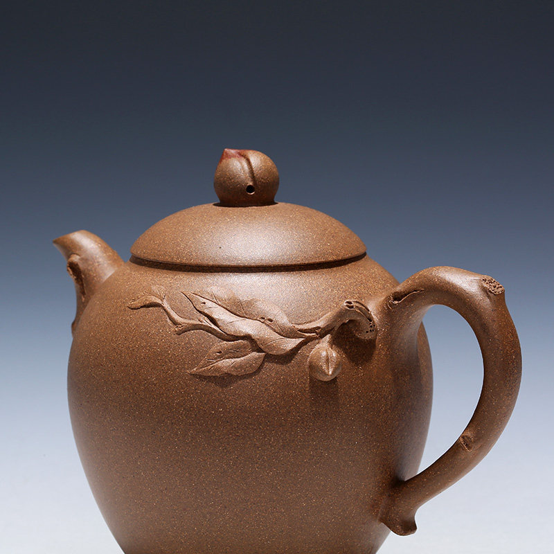 周良荣 国家级工艺师 段泥【寿桃】宜兴紫砂壶茶壶