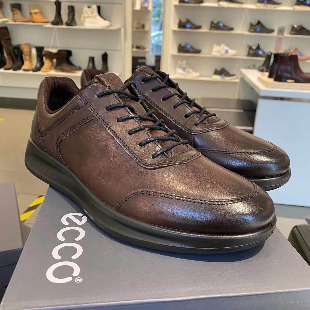 ecco爱步男款休闲鞋代购 百搭透气真皮鞋秋季男士潮鞋 雅仕207124
