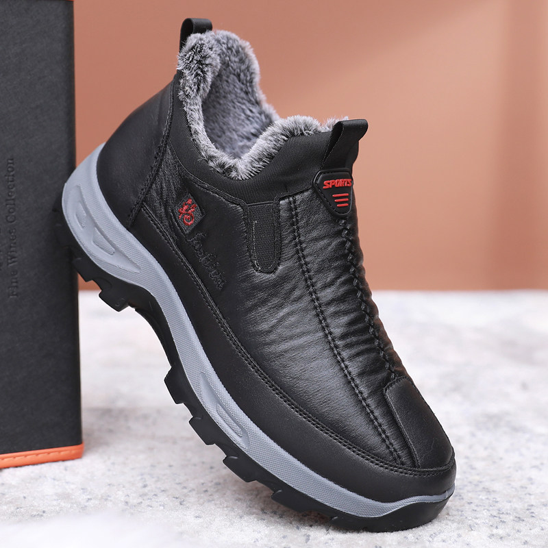 老北京棉鞋男中年_冬季老北京布鞋男棉鞋加绒保暖中年爸爸鞋软底防滑