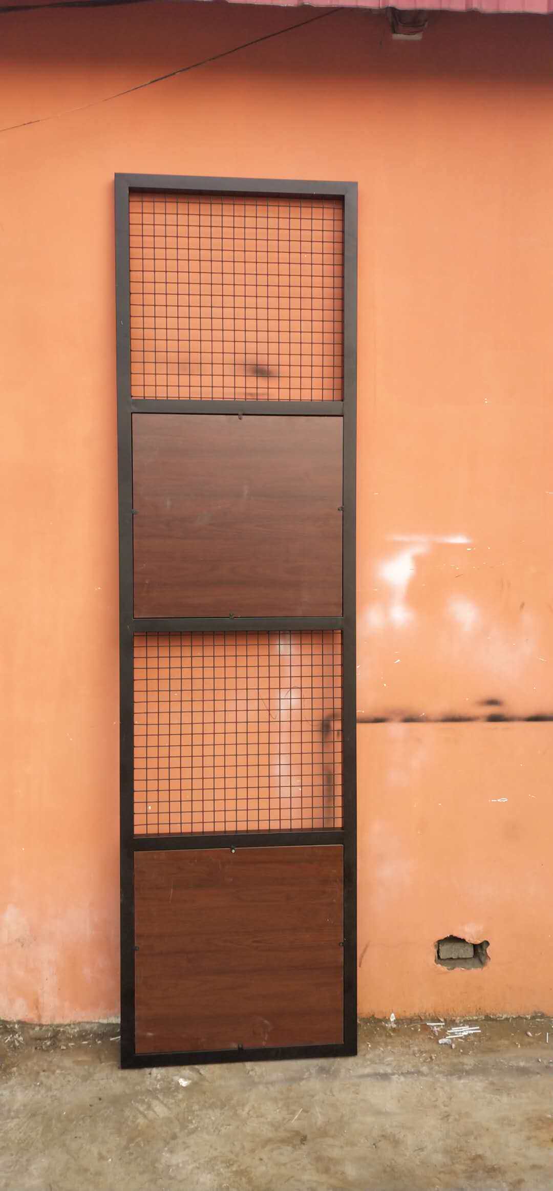 工业风铁艺隔断网格钢木铁丝网办公室隔断餐厅铁网格卧室创意隔断