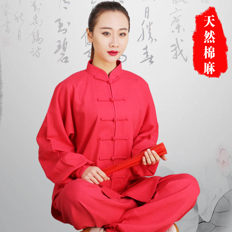 太极服棉麻亚麻春秋太极拳服装长袖武术练功服中老年晨练服恒树|msdalam kategori sukan/Yoga/kecergasan/bekalan peminat, Taekwondo/Wushu/Fight, Tai Chi, Tai chi pakaian - dari Buy2taobao.com untuk memberikan perkhidmatan ejen Taobao profesional membeli
