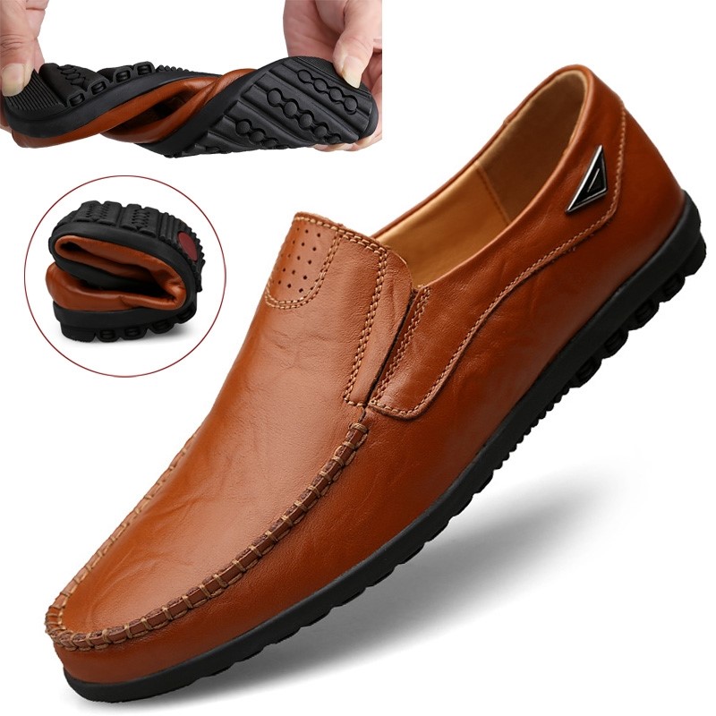 回力豆豆鞋男真皮休闲皮鞋男士英伦男鞋正装商务软底青年懒人鞋子