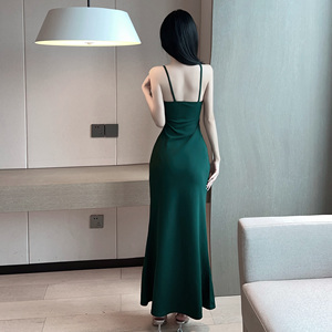 Real shot 2022 new sexy nightclub slim fitting stitching long dress dress dress