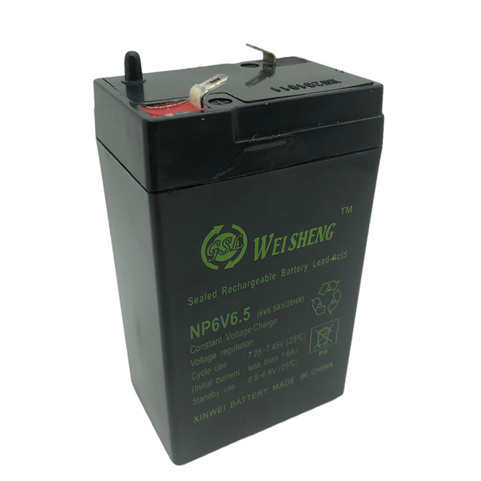 6V6.5AH蓄电池电瓶20HR铅酸免维护手电应急灯探照灯电池6伏