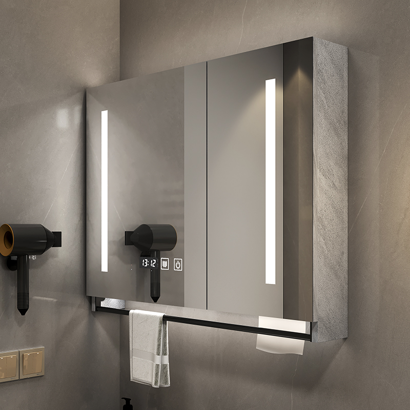 浴室智能镜柜挂墙式防水储物厕所洗手间梳妆镜卫生间镜子带置物架
