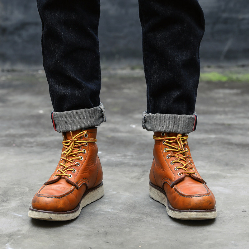 阿美咔叽875工装鞋高端升级版手工固特异油蜡牛皮短靴男女马丁靴