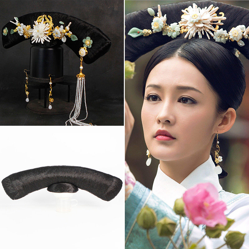 新款旗头清朝头饰皇后旗头清朝格格头饰影视演出旗头a061