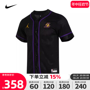 Nike耐克2023新款男子洛杉矶湖人队DRI-FI篮球短袖T恤DR2407-010