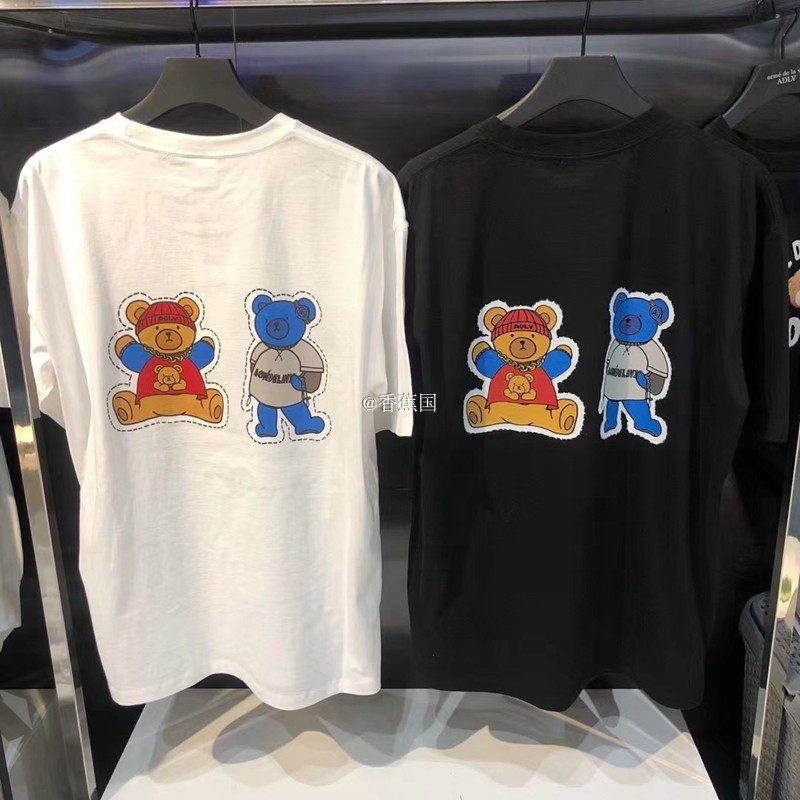 韩国adlv专柜正品21新代购男女卡通软糖三只小熊宽松印花休闲t恤