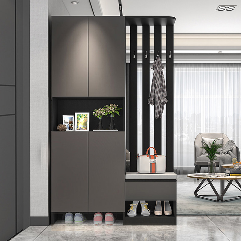 轻奢进门玄关柜屏风一体