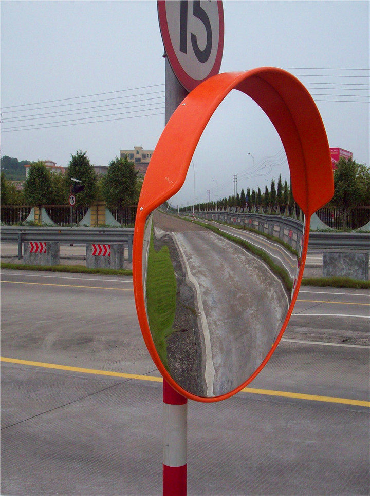 120cm厂房仓库专用安全橘红色广角镜 叉车使用转角镜 道路反光镜