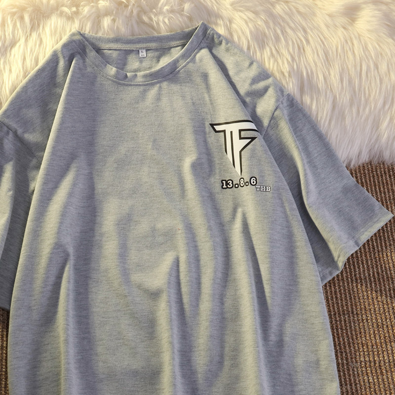 实拍  6535棉 港风短袖t恤女夏宽松韩版ins超火半袖上衣服