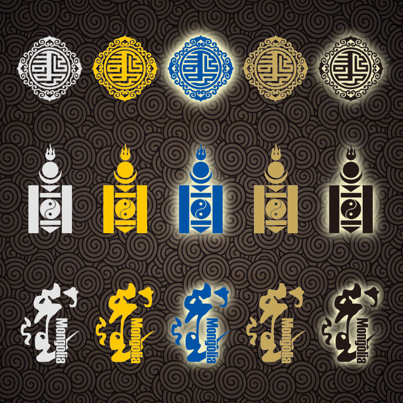 车贴蒙古族车身蒙古利亚mongolia文蒙语书法汽车装饰贴