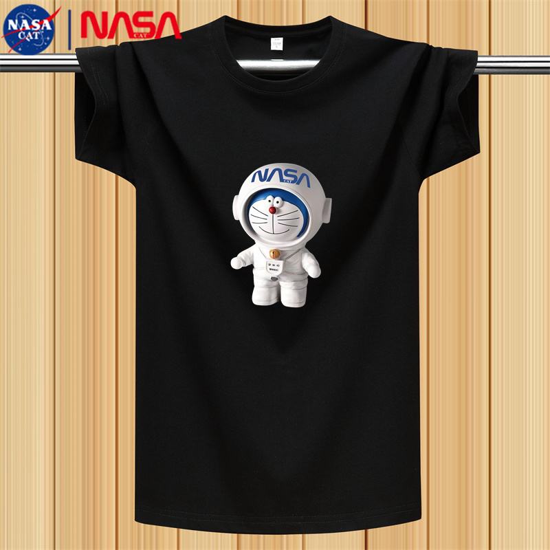 NASA短袖t恤男士2023夏季新款潮牌ins宽松休闲学生情侣纯棉打底衫