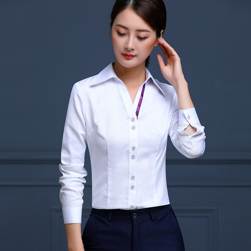 光大银行行服衬衫女短袖修身显瘦职业装银行工装衬衫女大码衬衫夏