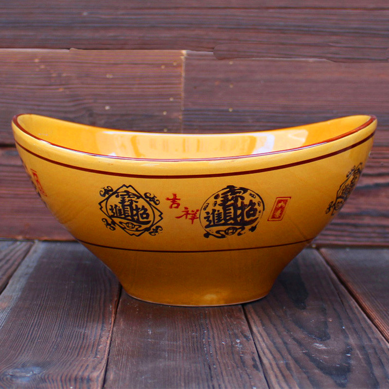 异形元宝碗水煮鱼盆创意陶瓷大碗汤碗自助餐厅专用串串香碗调料碗