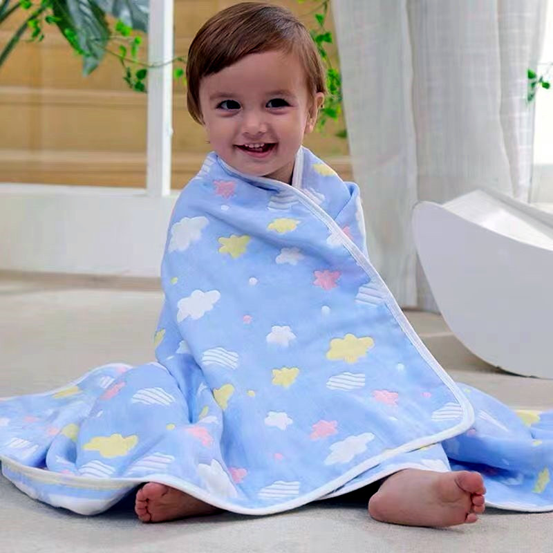 幼儿园宝宝新生儿童浴巾盖毯包被毛巾被六层纱布纯棉婴儿加厚定做